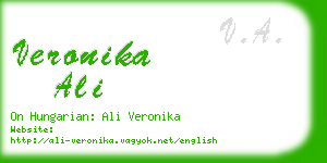 veronika ali business card
